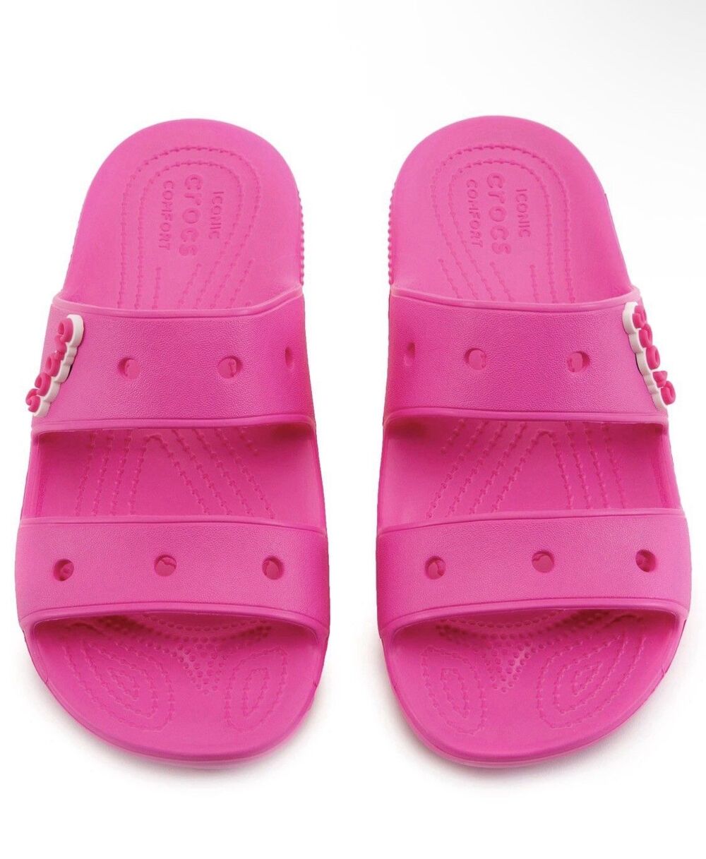 Crocs Classic Double Strap Slide Bright Pink Women’s 9/Men’s 7 Sandals Slides